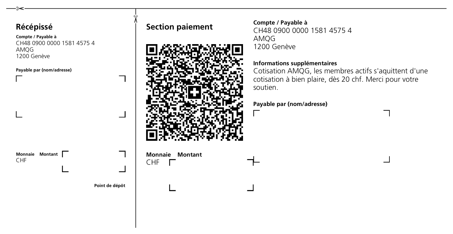 Bulletin de versement QR AMQG